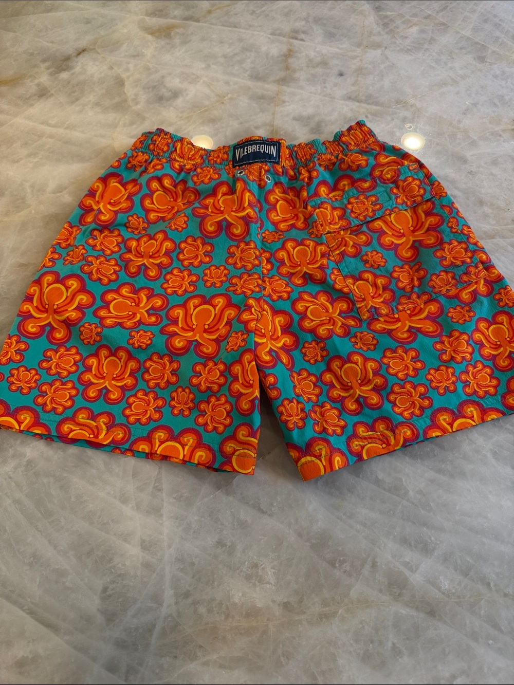 Vilebrequin Boys Blue & Orange Floral Swim Shorts